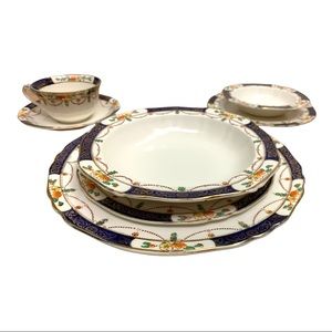 VTG 1930 ALFRED MEAKIN Harmony Solway Tableware 7-piece Dinner Set Art Nouveau